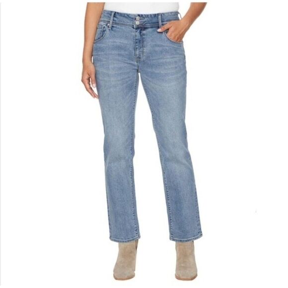 HUDSON Straight Stretch Denim Jeans Flap Back Pockets Slim Fit Mid-Rise 12/32 - Picture 5 of 10